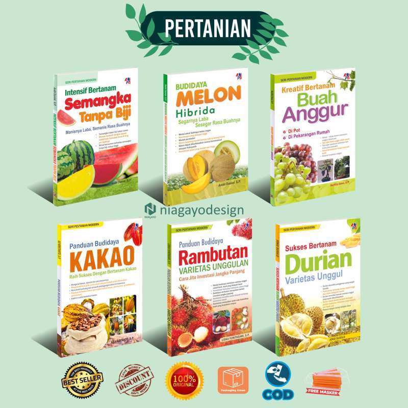 Jual Buku Pertanian Alat Pertanian Bertanam Semangka Melon Anggur Kakao ...