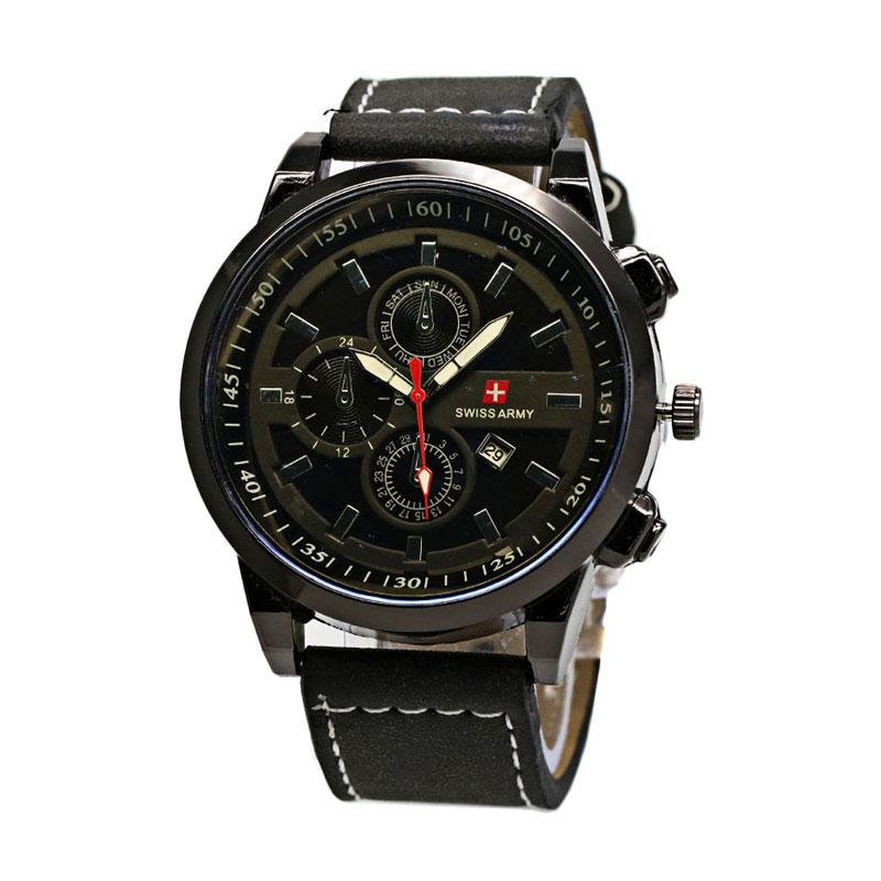 Jual Swiss Army 1911 Strap Kulit Jam Tangan Pria - Hitam 