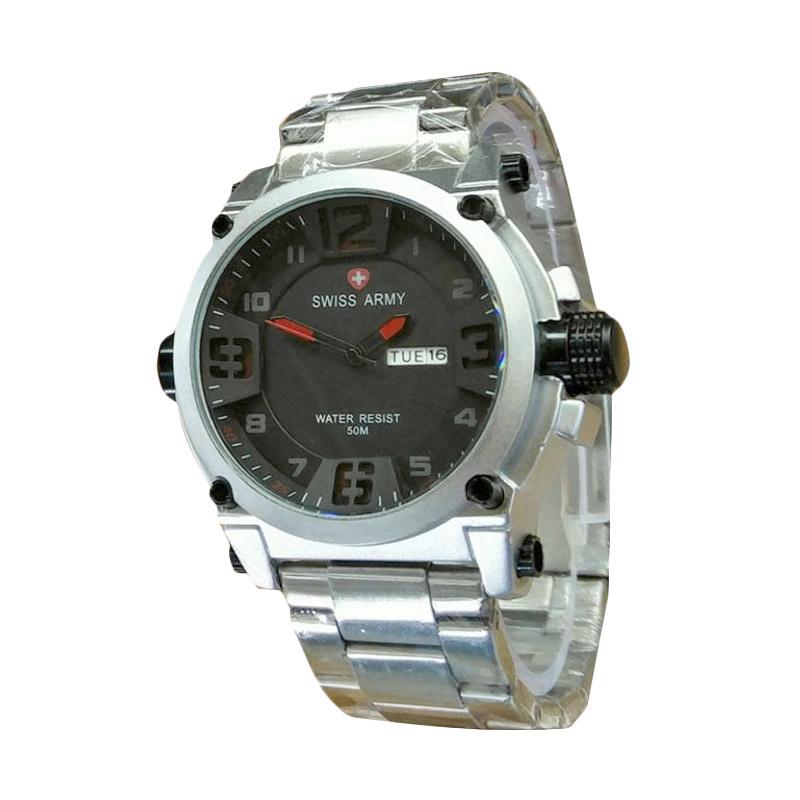 jual swiss army sa1385 rantai jam tangan pria black blue jual swiss army sa1385 rantai jam tangan pria black blue