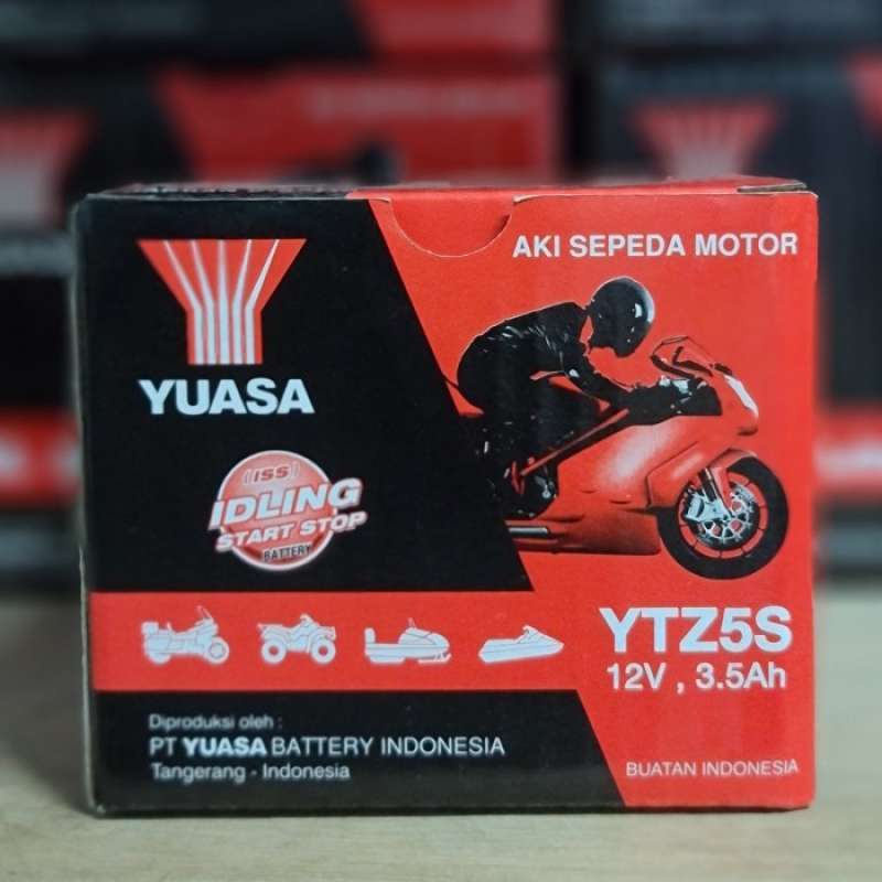 Jual Aki motor Vario 110, Mio Soul GT, Beat, Vixion YUASA YTZ5S Aki
