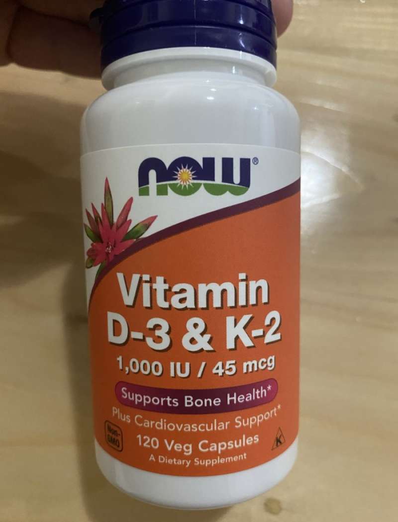 Promo VITAMIN D3 K2 1000 IU 45 MCG NOW 120 VEG CAPS / NOW VITAMIN D3 K2