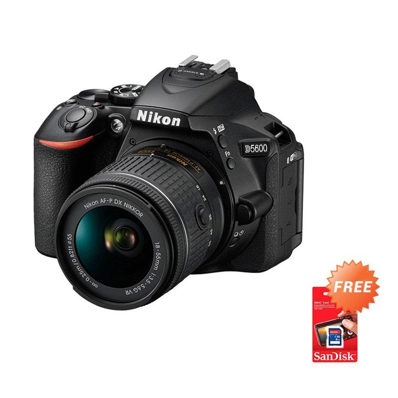 Promo Nikon D5600 Kit AFP 1855mm VR Kamera DSLR + Memory Card Sandisk
