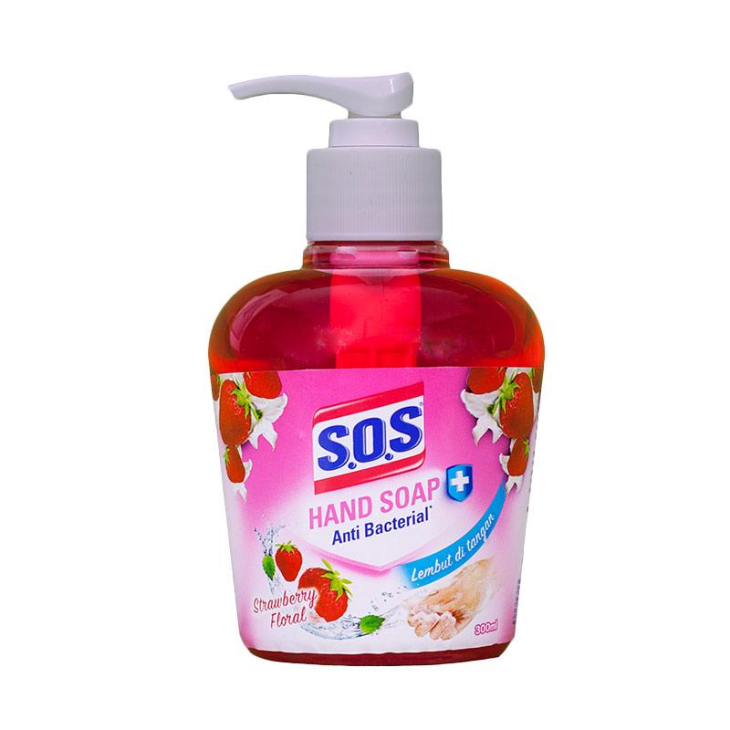 Jual SOS Hand Soap Wangi Strawberry Floral Botol Sabun