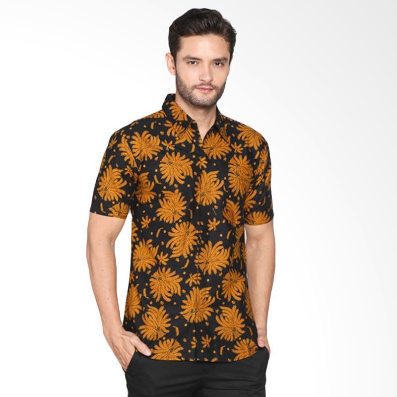 Jual Blitique Motif  Daun  Kemeja  Batik Pria  Hitam 