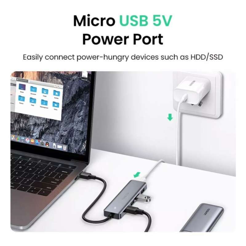 Jual Ugreen (50985) Hub Metal Plate Slim [4-port/ Usb 3.0] Di Seller ...