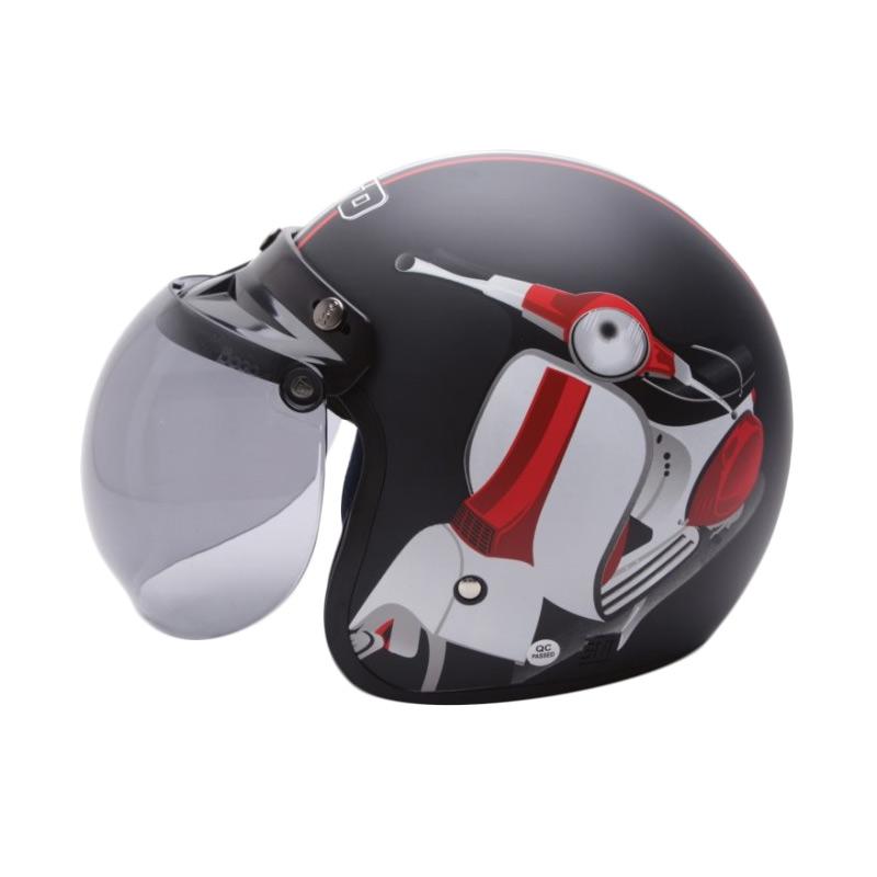 Jual WTO Helmet Retro Bogo Vespa Helm Half Face - Hitam