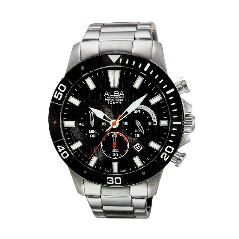 Jual ALBA Chronograph AT3A07 Stainless Stee l Jam Tangan Pria - Silver