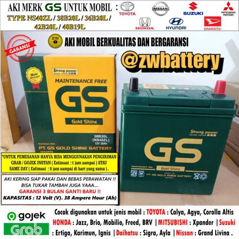 Jual AKI MOBIL GRAND LIVINA,PICANTO,XPANDER NS40ZL GS MF 12 V 38 AH di