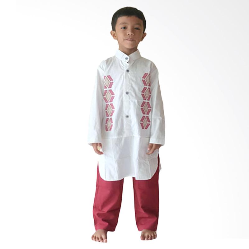 Jual Rafifa Model A Setelan Baju  Koko Anak Putih  Merah  