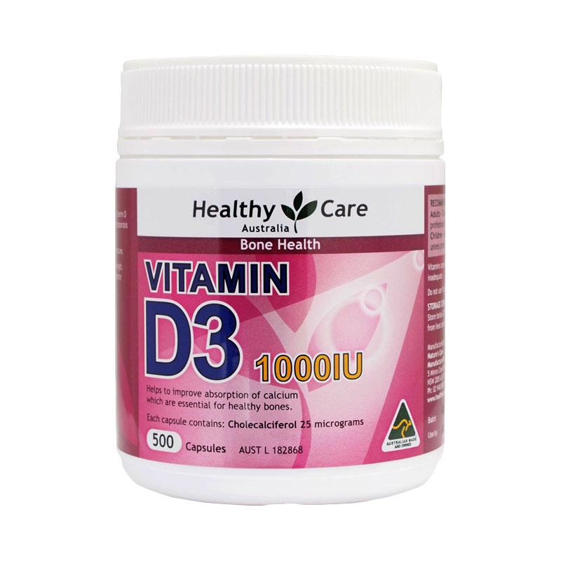 Jual Limited Edition Healthy Care Vitamin D3 [1000 IU/500 Kapsul] di