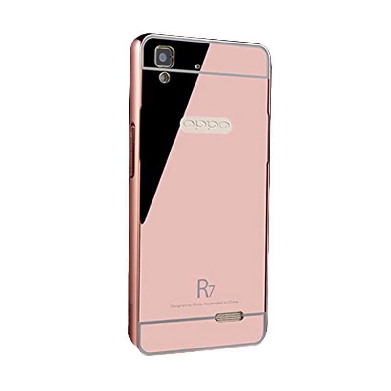 jual bumper mirror sliding casing for oppo r7s gold jual bumper mirror sliding casing for oppo r7s gold