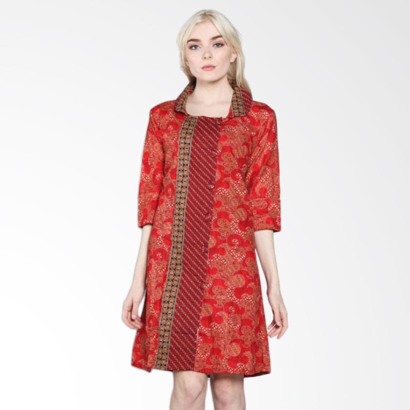 Jual Jogja Batik Kinanti Blouse Batik Kerja Wanita - Merah 