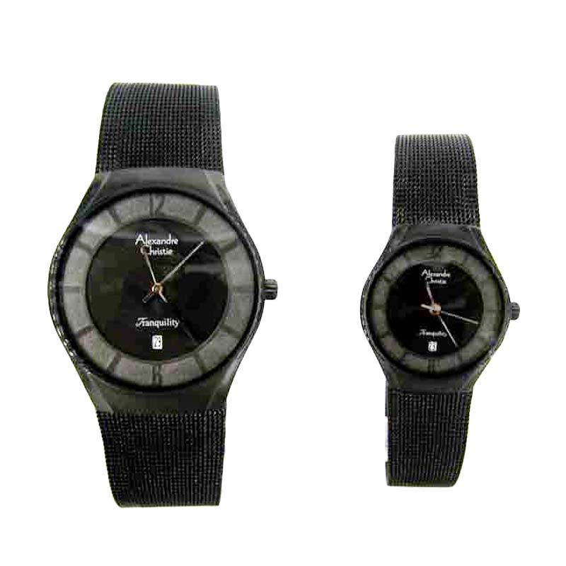Jual Alexandre Christie 8331 Jam Tangan Couple - Full Black Online 