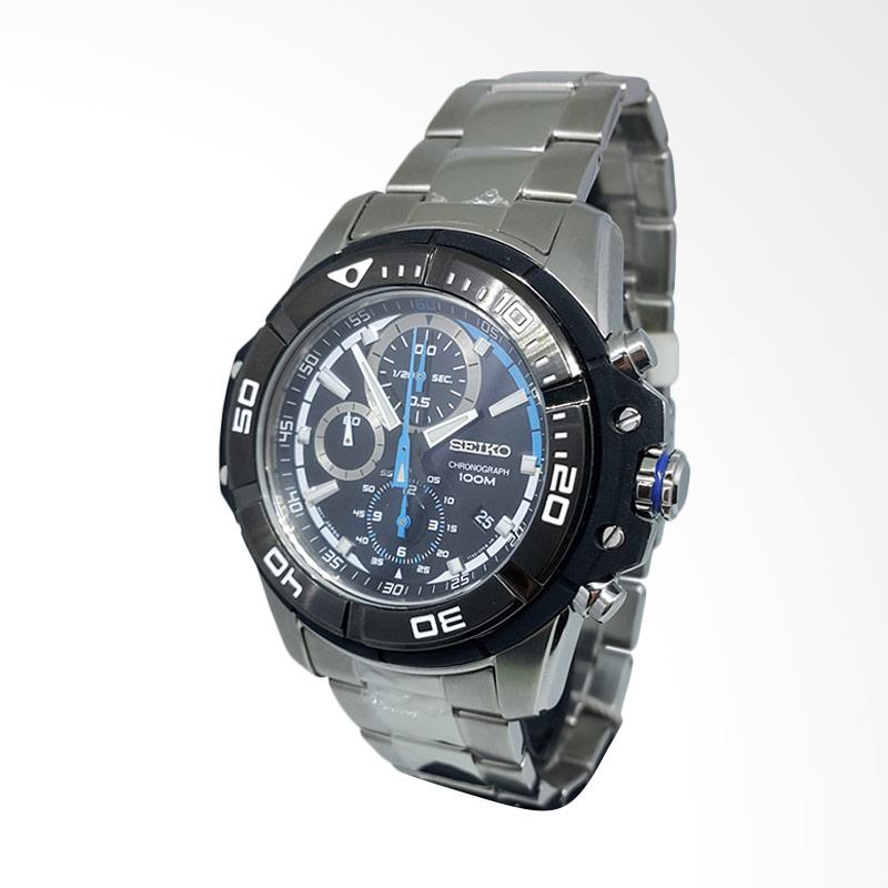 Jual Seiko Chronograph Tali Rantai Jam Tangan Pria - Hitam
