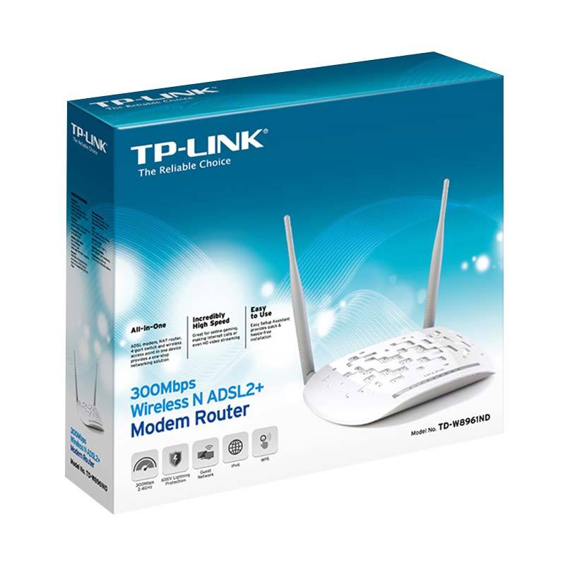 Jual TPLINK TDW8961ND Wireless N ADSL 2+ Modem Router [300 Mbps/4