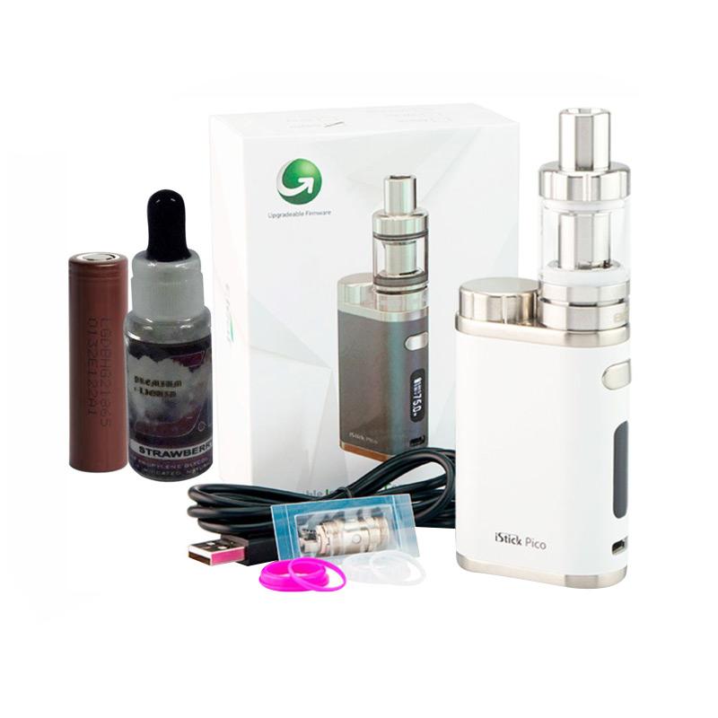 Jual Eleaf iStick Pico 75W Full Kit Vaporizer Rokok Elektrik White di
