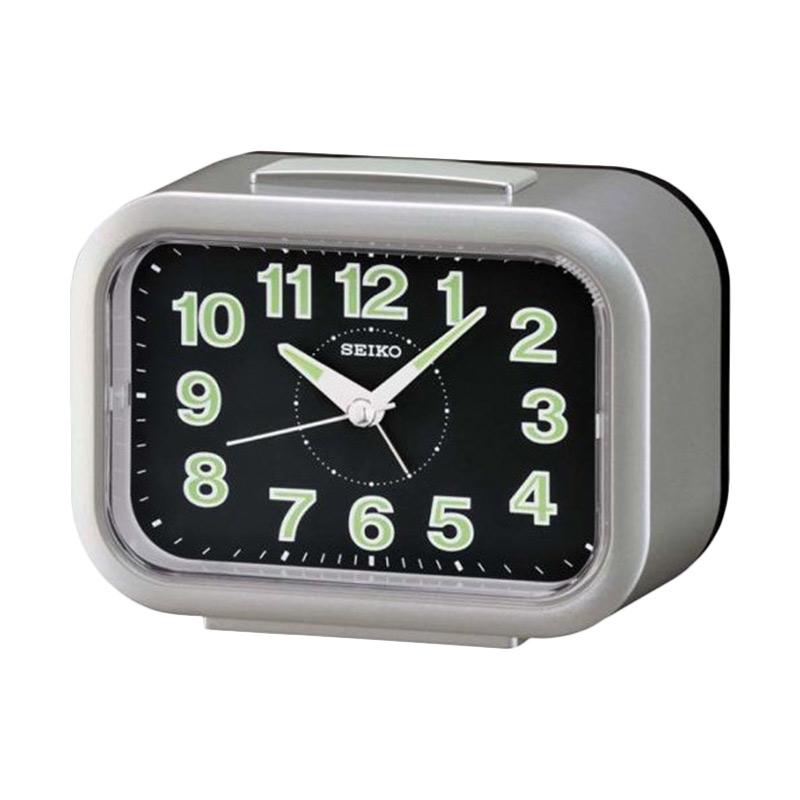 Jual SEIKO QHK026S Analog Lumibrite Quiet Sweep Alarm Clock Silver di Seller Mulia Arloji