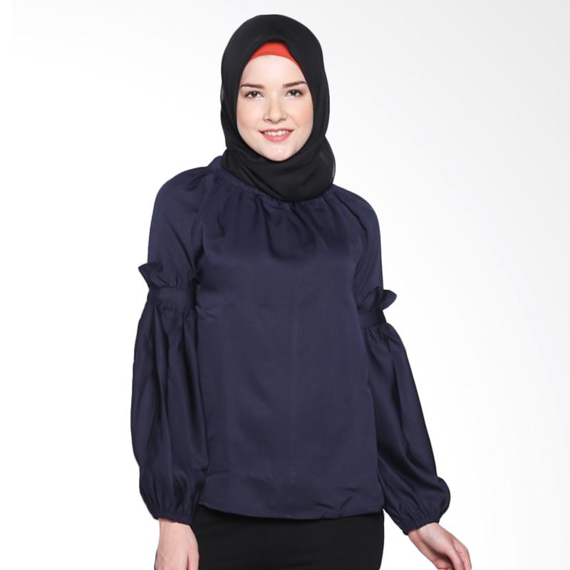 jual covering story ozrha top d atasan wanita navy jual covering story ozrha top d atasan wanita navy