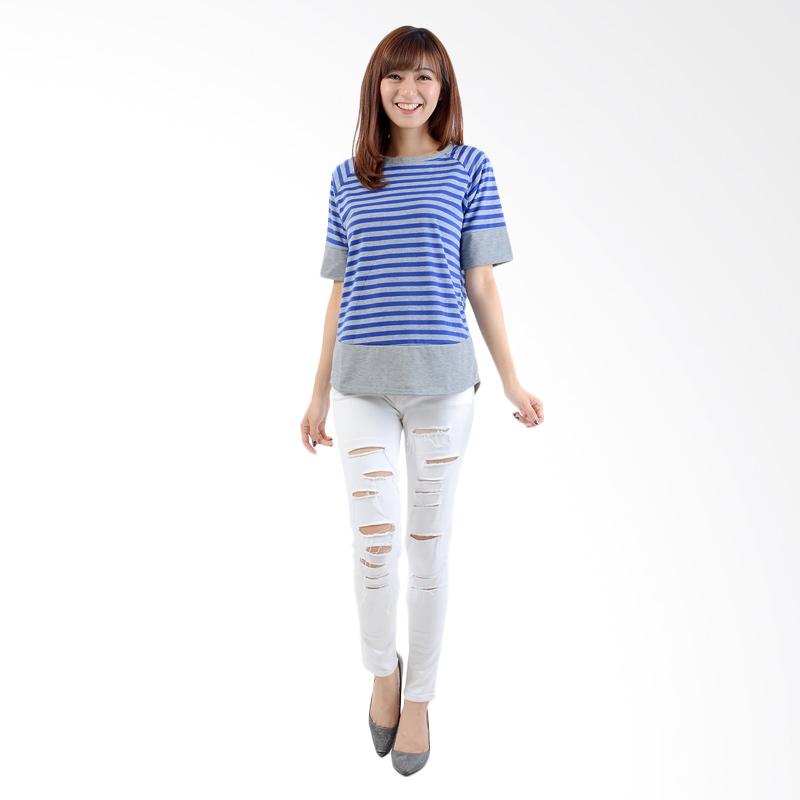 Tshirt Tangan Biru jual jfashion tangan kimono corak salur t shirt Tshirt Tangan Biru jual jfashion tangan kimono corak salur t shirt