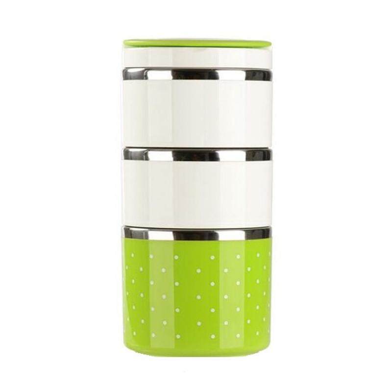 jual miibox rantang stainless polkadot lunch box hijau jual miibox rantang stainless polkadot lunch box hijau