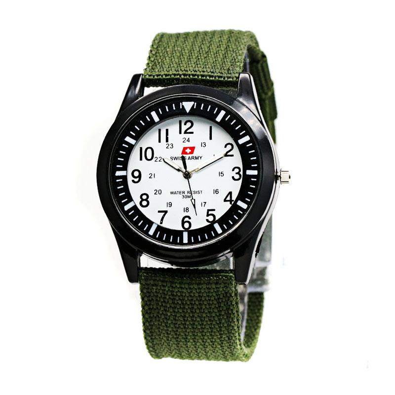 Jual Swiss Army 0029 Strap Kanvas Jam Tangan Pria - Hijau 