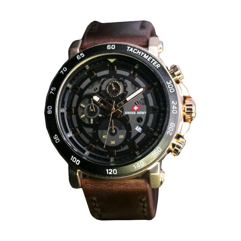 Jual Swiss Army Original Chrono Jam Tangan Pria - Brown 