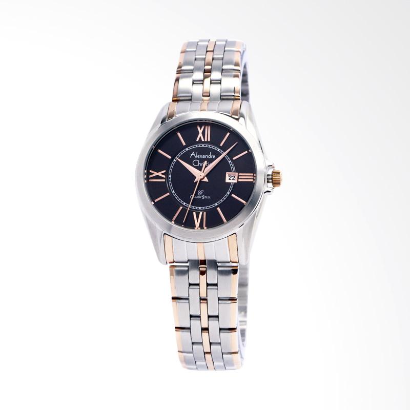 Alexandre Christie 8427 Jam Tangan Wanita Rosegold Hitam 