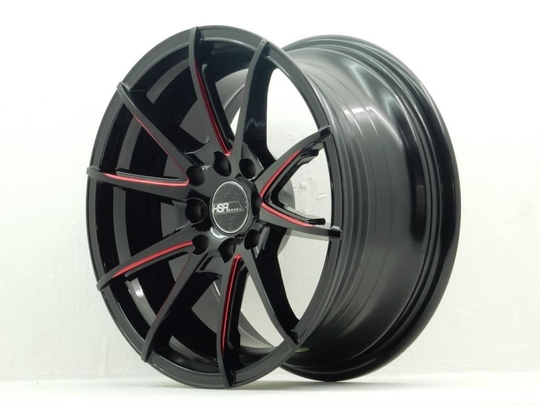  Jual  HSR Wheel Black Lab JD5132 Velg  Mobil  Black Red 