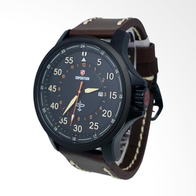 Jual Expedition Analog Tali Kulit Jam Tangan Pria - Hitam 