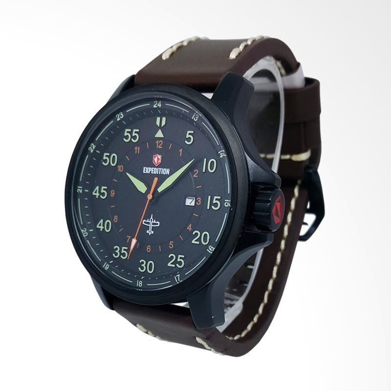 Jual Expedition Analog Tali Kulit Jam Tangan Pria - Hitam