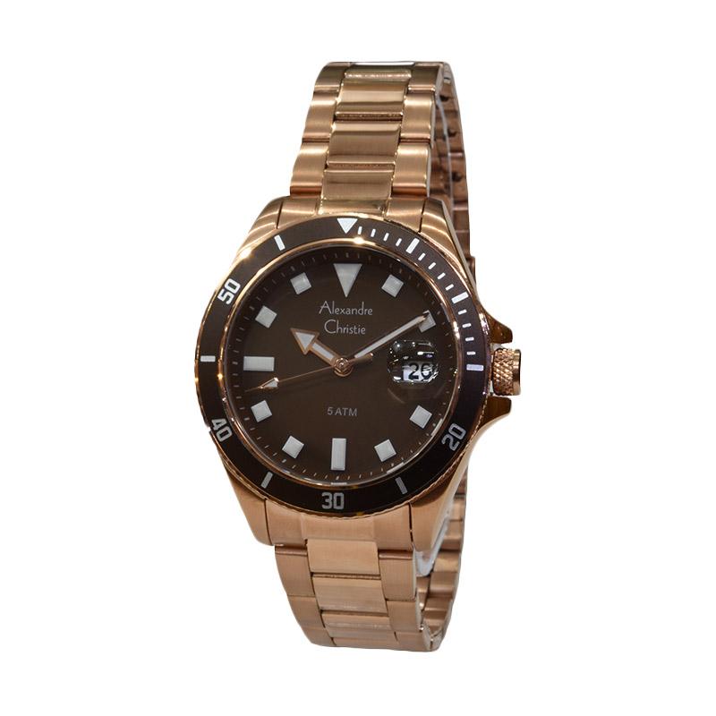 Harga Alexandre Christie 6308Jam Tangan Pria - Brown 