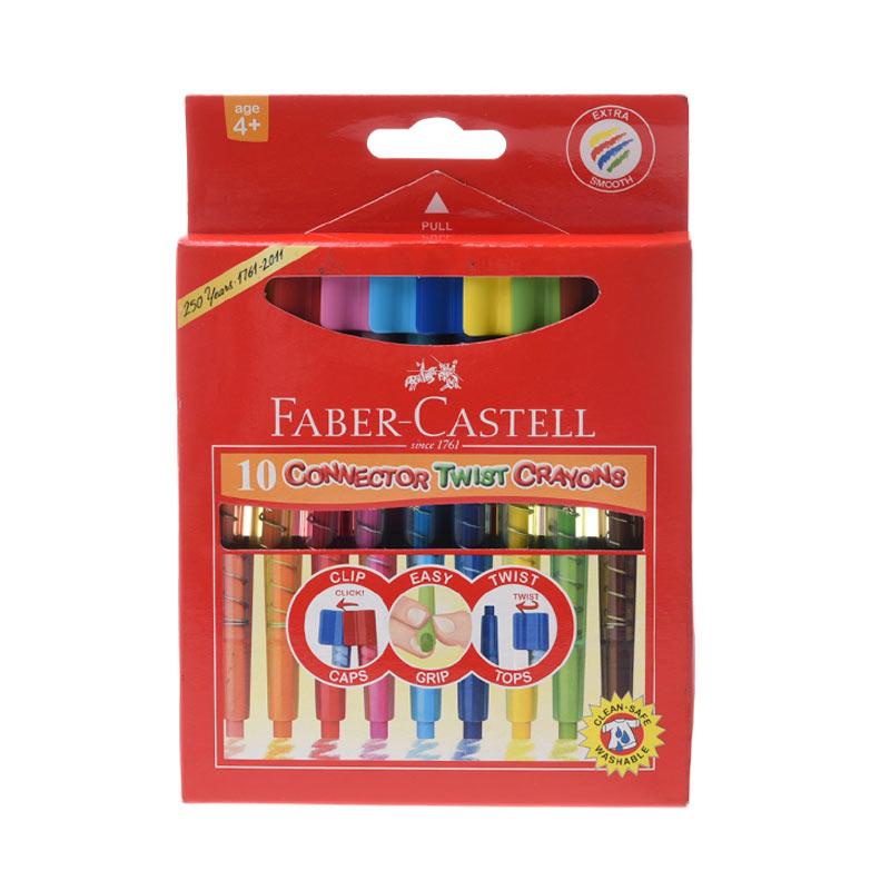 Faber Castell 21120020n Connector Twist Crayons Set 10 Pensil Warna Gab 40051 00117