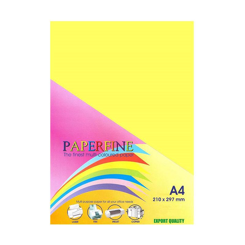 Jual Paperfine Kertas HVS Warna A4 Cyber Yellow Kuning 