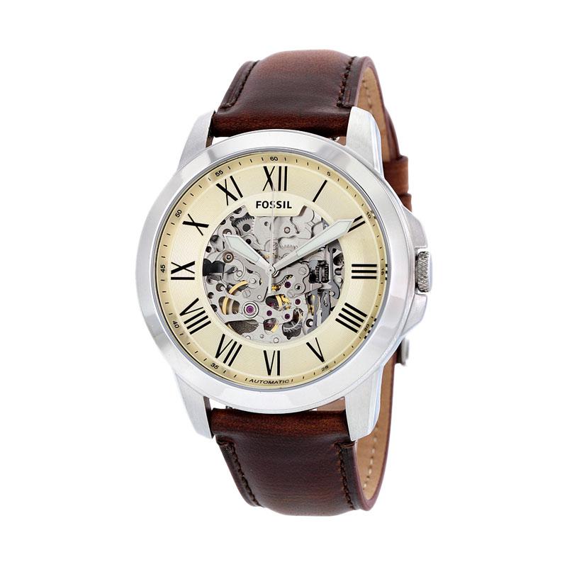 jual fossil me3099 grant automatic skeleton jam tangan pria brown harga jual fossil me3099 grant automatic skeleton jam tangan pria brown harga
