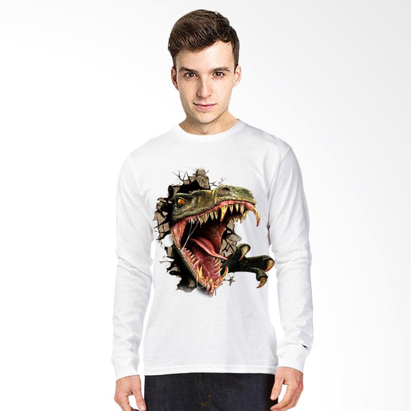 jual t shirt kaos 3d dinosaurus goo lengan panjang putih harga kualitas jual t shirt kaos 3d dinosaurus goo lengan panjang putih harga kualitas