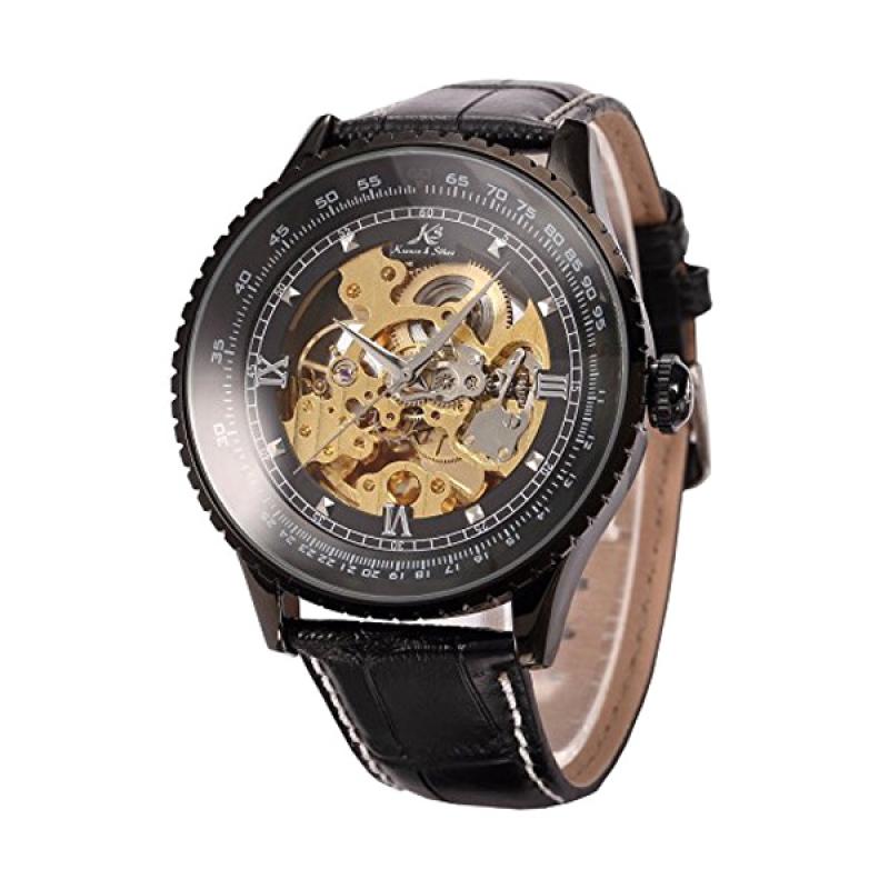 harga worldbuyer ks carving golden skeleton auto mechanical brown leather mens wrist w harga worldbuyer ks carving golden skeleton auto mechanical brown leather mens wrist w