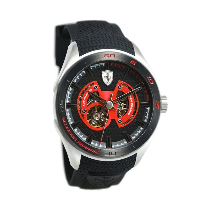 jual 0830348 automatic jam tangan pria hitam ring silver plat hitam merah jual 0830348 automatic jam tangan pria hitam ring silver plat hitam merah