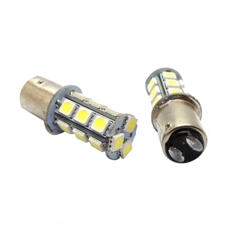 Jual Led Stop L Strobo Blitz Kedip 18 Mata Soket Bayonet 2 Kaki Lu Rem Putih jual led stop l strobo blitz kedip 18 mata soket bayonet 2 kaki lu rem putih