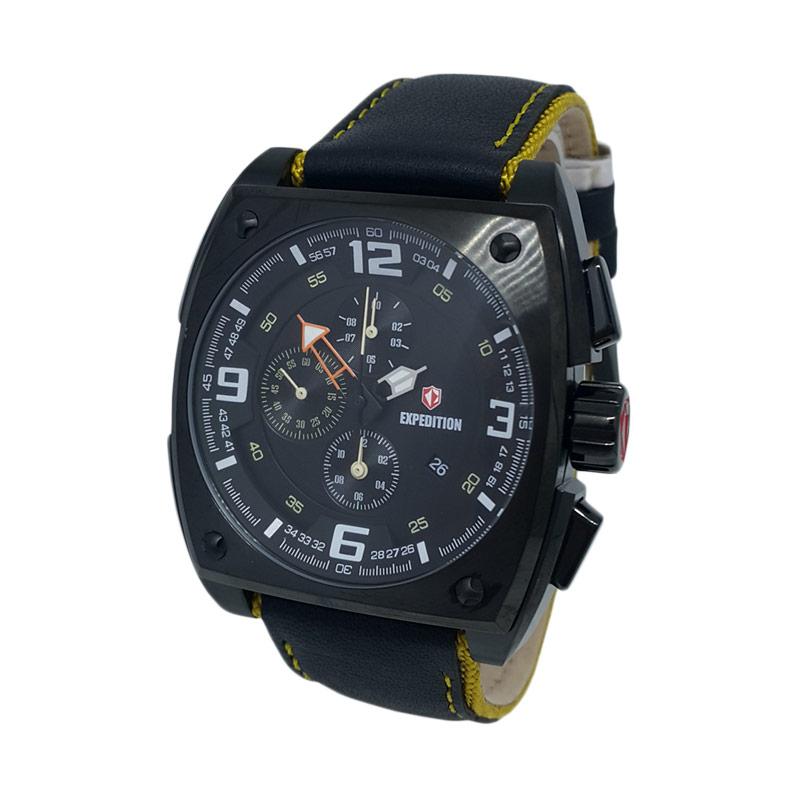 jual expedition chronograph tali kulit jam tangan pria 140557 hitam kuning harga jual expedition chronograph tali kulit jam tangan pria 140557 hitam kuning harga
