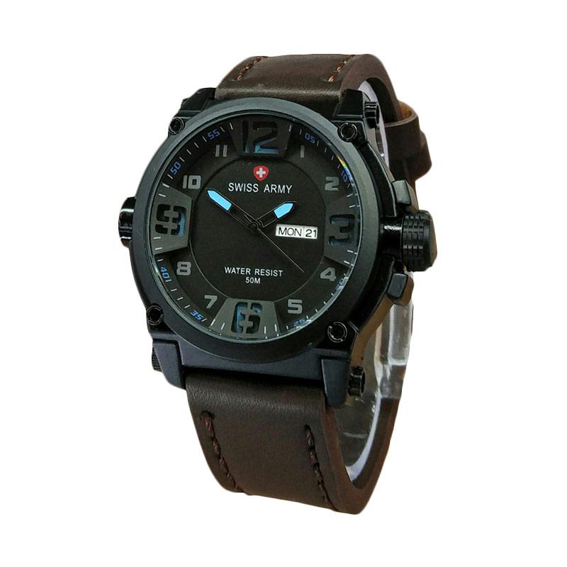 jual swiss army leather jam tangan pria coklat jual swiss army leather jam tangan pria coklat