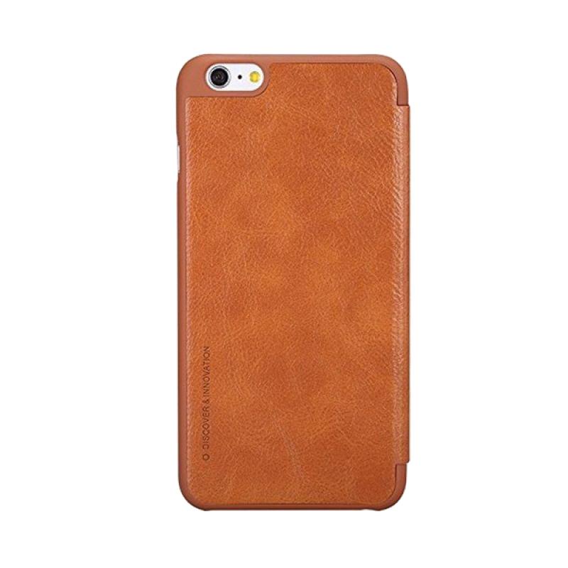 jual nillkin qin leather flip cover casing for iphone 6 plus or 6s plus brown harga jual nillkin qin leather flip cover casing for iphone 6 plus or 6s plus brown harga