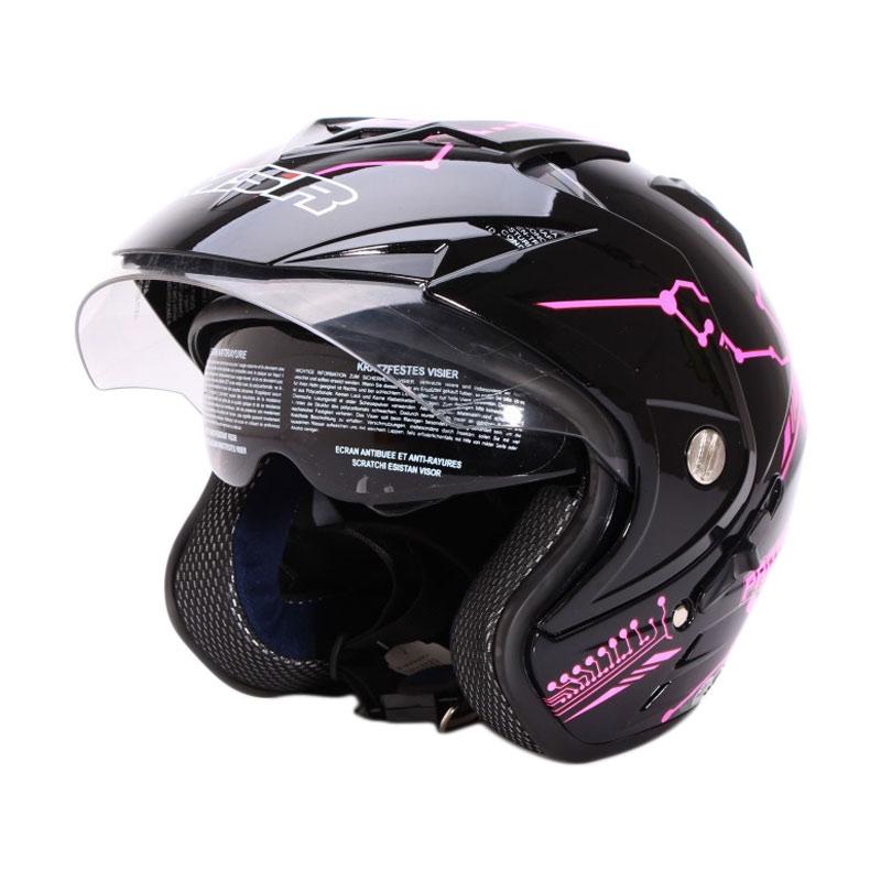 Jual MSR Helmet Impressive Protect Double Visor Helm Half Face Hitam
