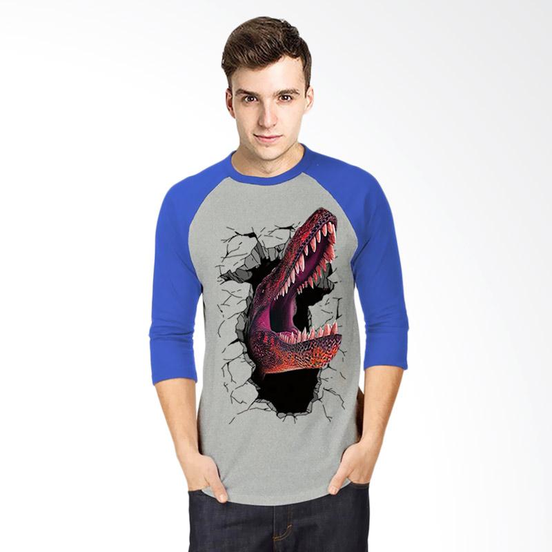 jual t shirt kaos 3d dinosaurus raglan t shirt abu biru harga jual t shirt kaos 3d dinosaurus raglan t shirt abu biru harga
