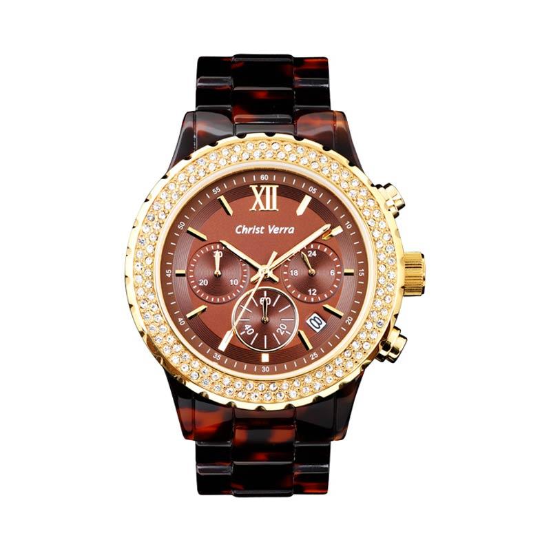 Jual Christ Verra CV 2078L-72 BRN/IPG Analog Jam Tangan