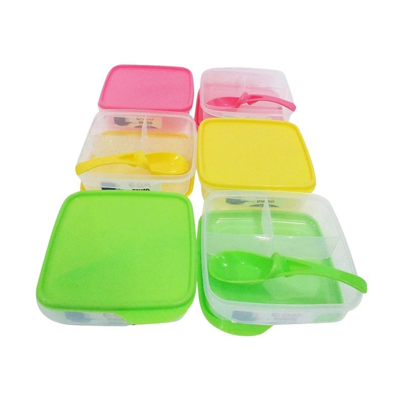 Jual MitraLoka Kyoto Plastik Set Kotak Makan dan Sendok [6
