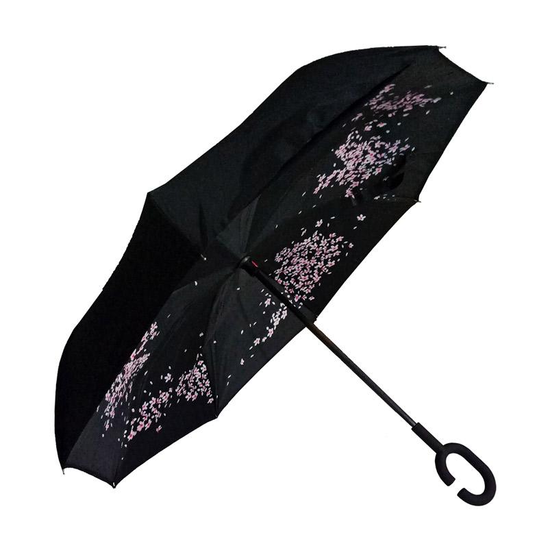 jual aimons motif bunga pink kecil umbrella payung terbalik gagang c hitam jual aimons motif bunga pink kecil umbrella payung terbalik gagang c hitam