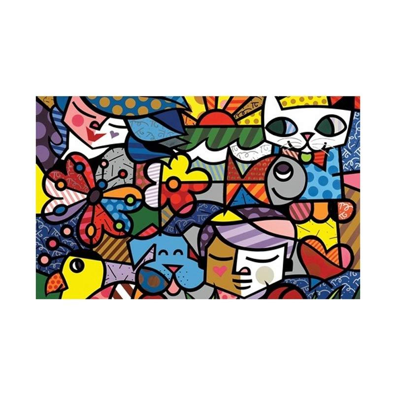 Jual Let's Talk Abstract Animal And Human Lukisan Canvas 