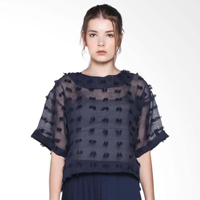 jual papercut fashion ar detail chiffon boxy top atasan wanita navy blue harga jual papercut fashion ar detail chiffon boxy top atasan wanita navy blue harga