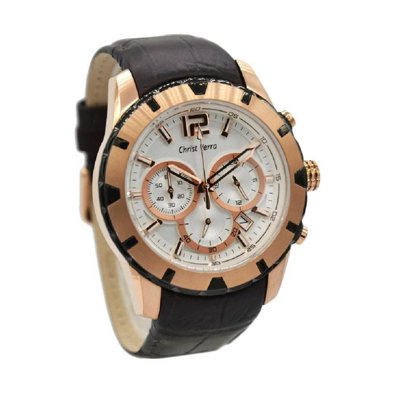 Jual Christ Verra Leather Strap Jam Tangan Pria - Hitam