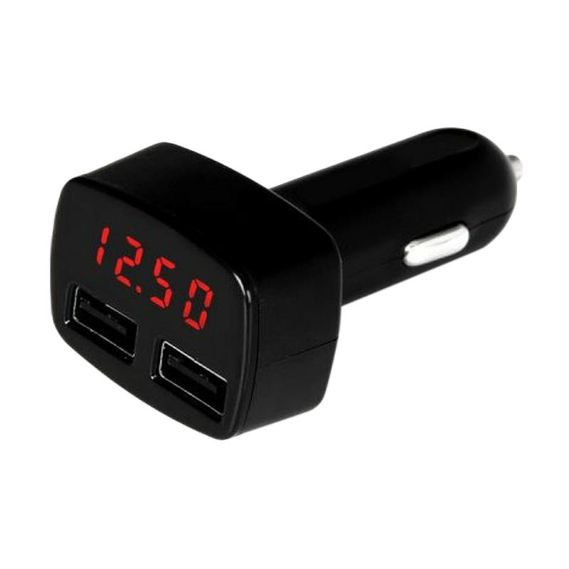 Promo Universal 4 in 1 USB Car Charger [Ampere Meter/Voltmeter